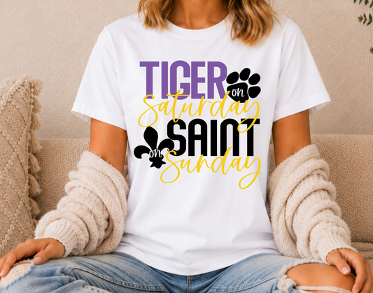 Tiger on Saturday, Saint on Sunday